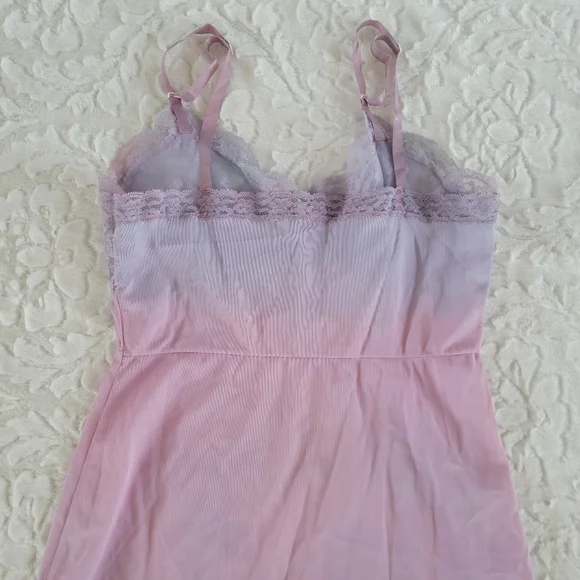 Vintage Soft Pink and Lavender Lace Chemise - Picture 4 of 10